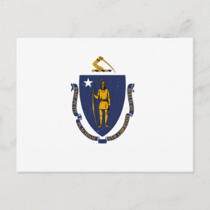 Postal Bandera estatal de Massachusetts