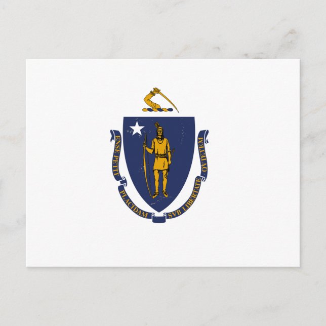 Postal Bandera estatal de Massachusetts (Anverso)
