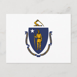 Postal Bandera estatal de Massachusetts