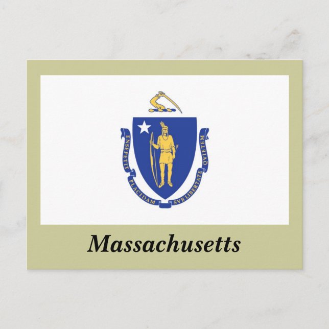 Postal Bandera estatal de Massachusetts (Anverso)