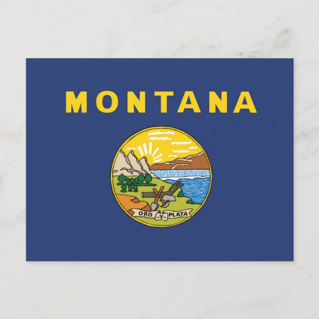 Postal Bandera estatal de Montana, Estados Unidos (Anverso)