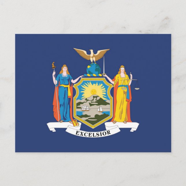 Postal Bandera estatal de Nueva York, Estados Unidos (Anverso)