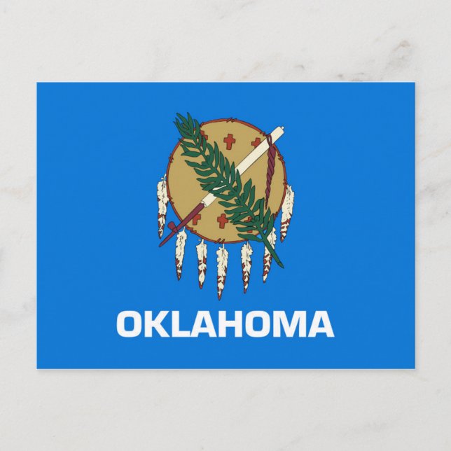 Postal Bandera estatal de Oklahoma, Estados Unidos (Anverso)