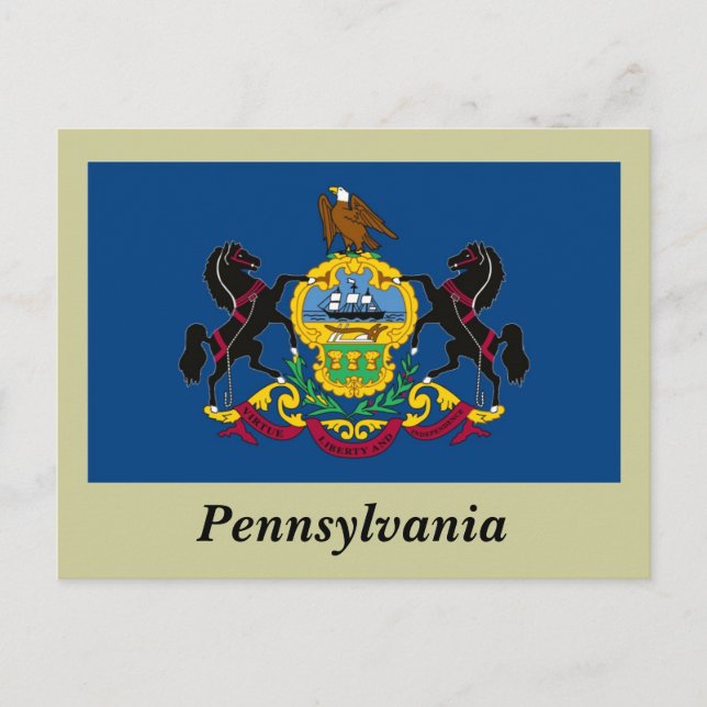 Postal Bandera Estatal de Pennsylvania (Anverso)