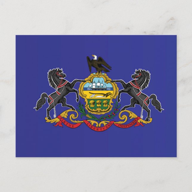 Postal Bandera estatal de Pennsylvania, Estados Unidos (Anverso)
