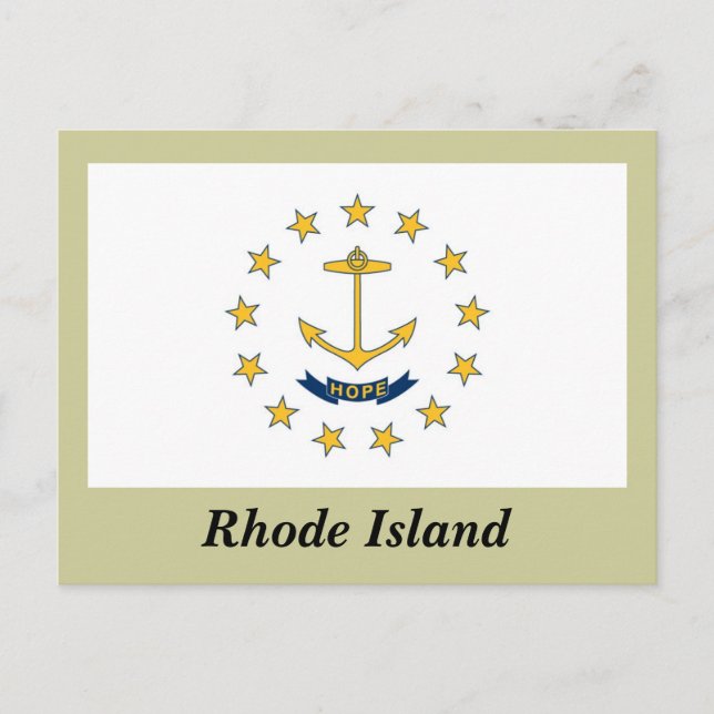 Postal Bandera estatal de Rhode Island (Anverso)