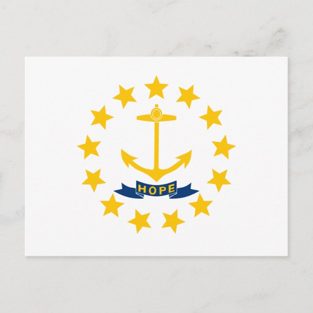 Postal Bandera estatal de Rhode Island (Anverso)