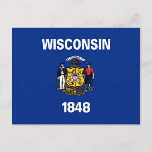 Postal Bandera estatal de Wisconsin