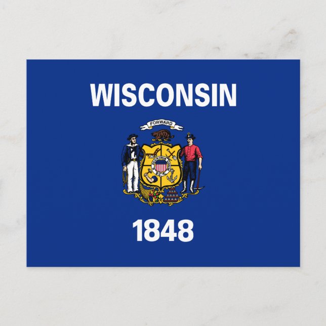 Postal Bandera estatal de Wisconsin (Anverso)