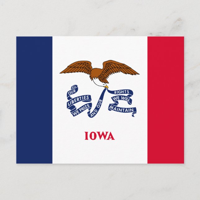 Postal Bandera Estatal Iowa (Anverso)