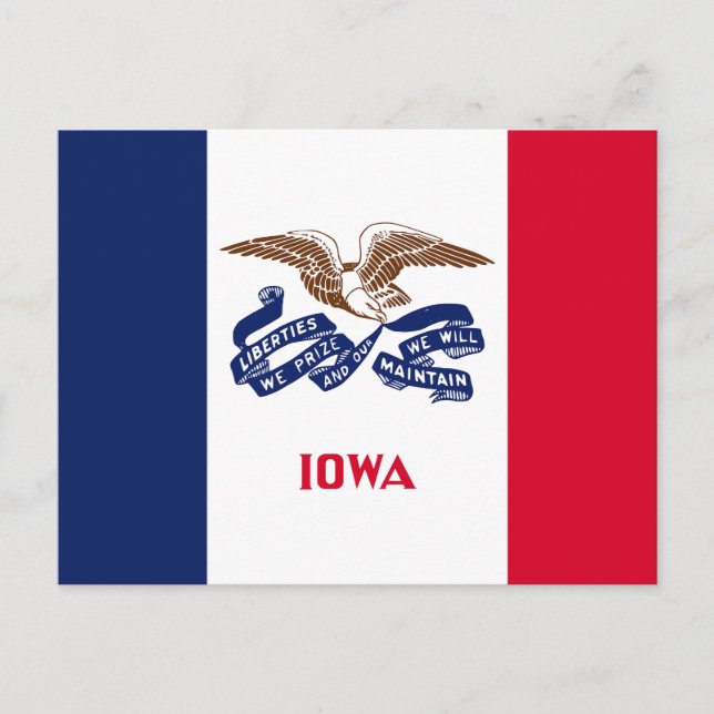 Postal Bandera Estatal Iowa (Anverso)