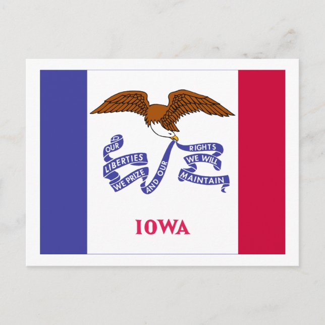 Postal Bandera Estatal Iowa (Anverso)