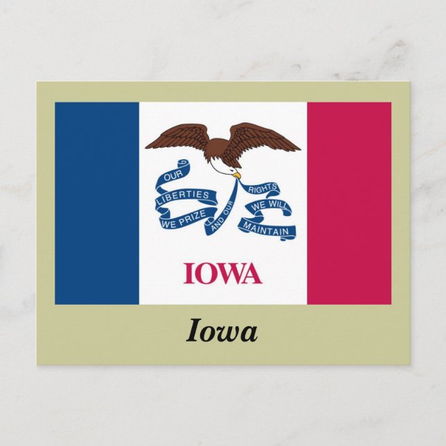 Postal Bandera Estatal Iowa (Anverso)