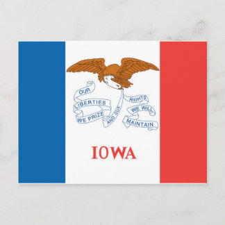 Postal Bandera Estatal Oficial Iowa