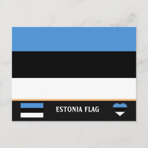 Postal Bandera estonia y Estonia - viajes, vacaciones y d