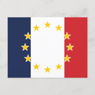 Postal Bandera europea de la UE francesa