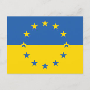 Postal Bandera europea de la UE ucraniana