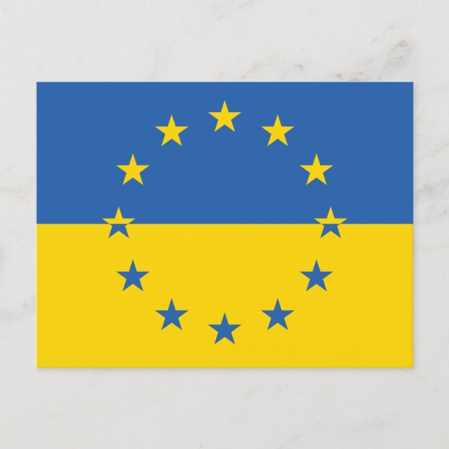 Postal Bandera europea de la UE ucraniana (Anverso)