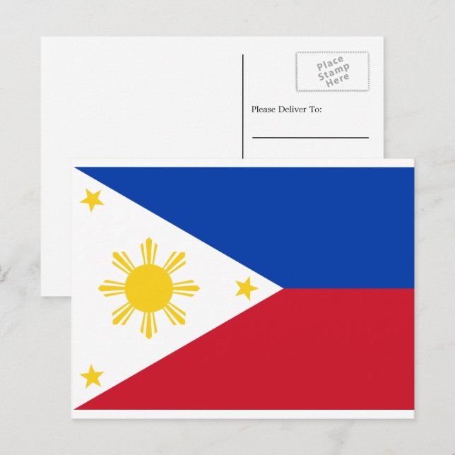 Postal Bandera filipina, Bandera de Filipinas (Anverso / Reverso)