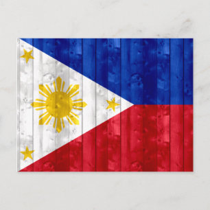 Postal Bandera filipina de madera