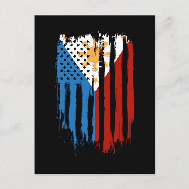 Postal Bandera filipina mitad americana mitad filipina (Anverso)