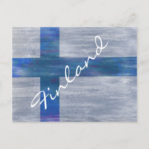 Postal Bandera finlandesa angustiada
