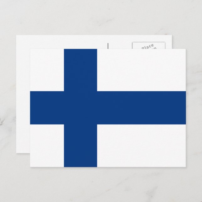 Postal Bandera finlandesa, Bandera de Finlandia (Anverso / Reverso)