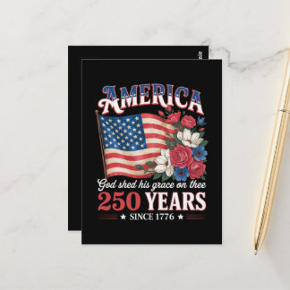 Postal Bandera floral de América 250 años