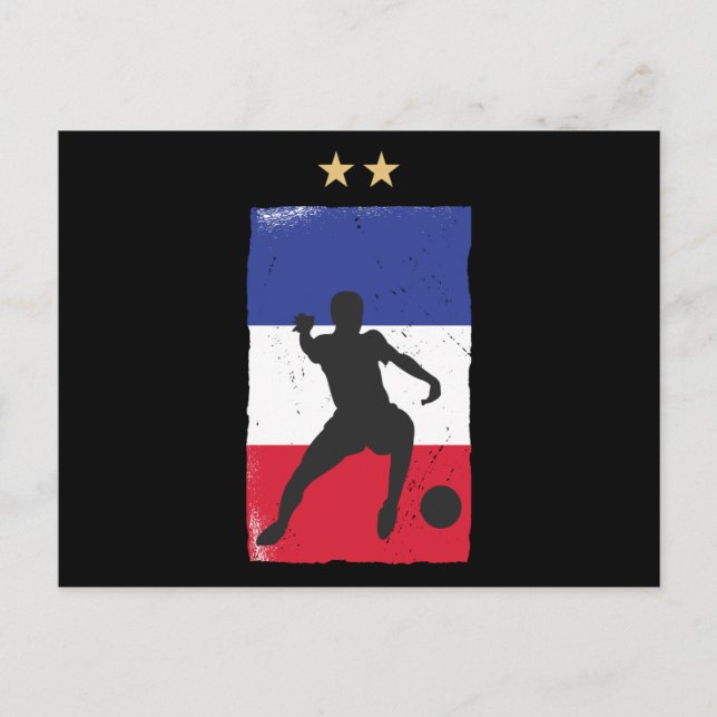 Postal Bandera Francesa de Futbol de Jersey (Anverso)