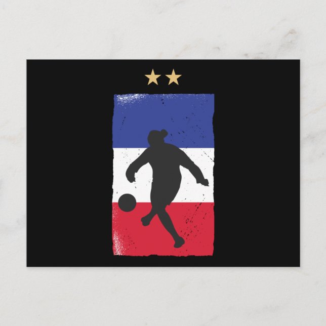 Postal Bandera Francesa de Futbol de Jersey (Anverso)