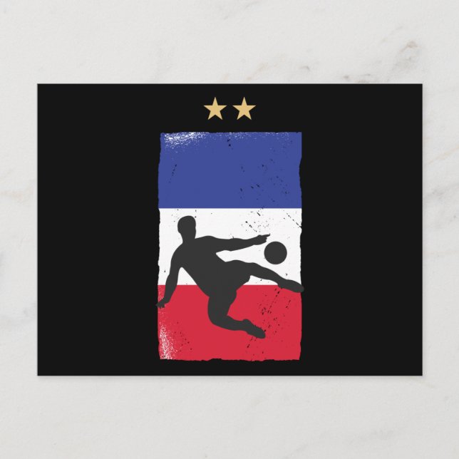 Postal Bandera Francesa de Futbol de Jersey (Anverso)