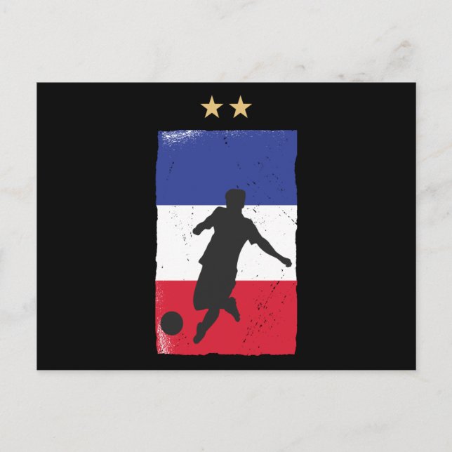 Postal Bandera Francesa de Futbol de Jersey (Anverso)