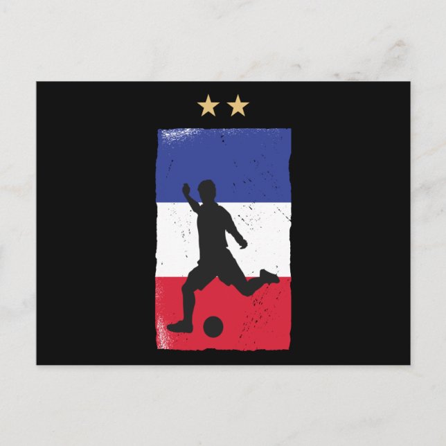 Postal Bandera francesa de la camiseta de hinchas de fútb (Anverso)