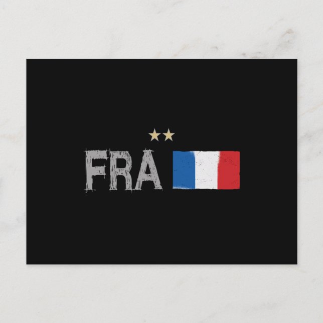 Postal Bandera francesa de la camiseta de hinchas de fútb (Anverso)