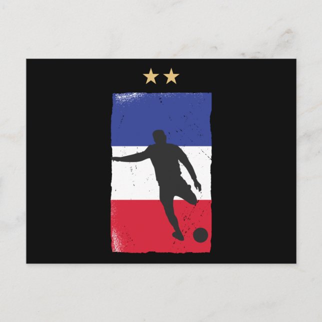 Postal Bandera francesa de la camiseta de hinchas de fútb (Anverso)