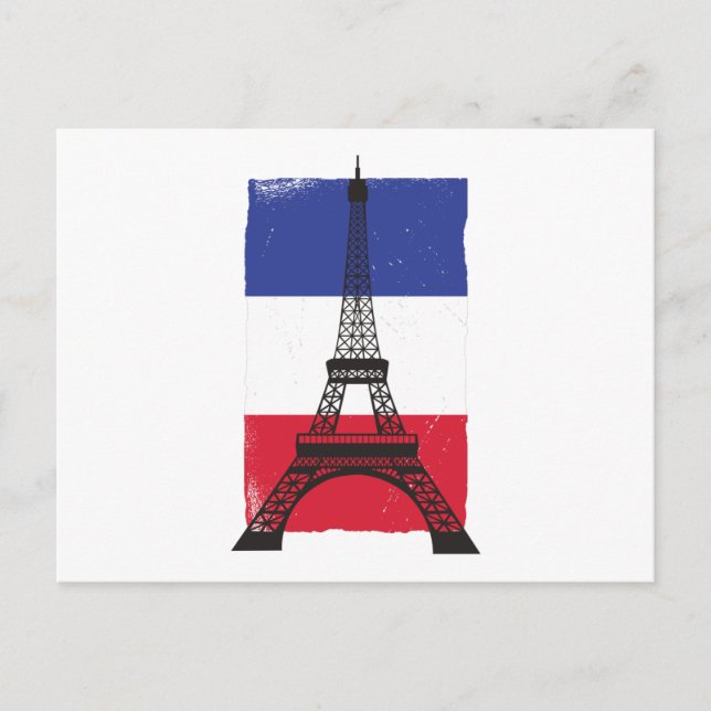 Postal Bandera francesa de París (Anverso)