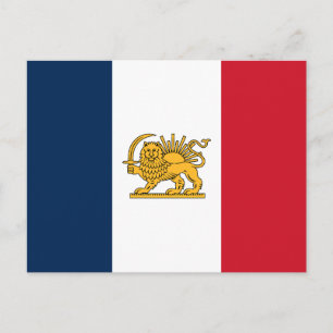 Postal Bandera francesa iraní del león y el sol patrimoni