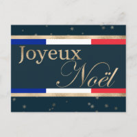 Bandera francesa Joyeux Noël en Navidades azules