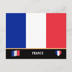 Postal Bandera francesa y viajes por Francia