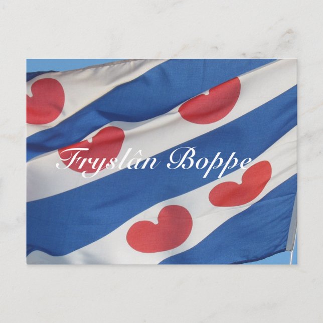 Postal Bandera Frisia Fryslân Boppe Postcard Kaart (Anverso)