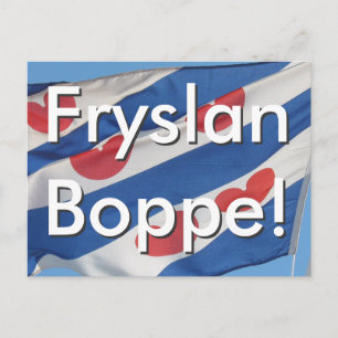 Postal Bandera Frisiana y Fryslan Boppe de texto!