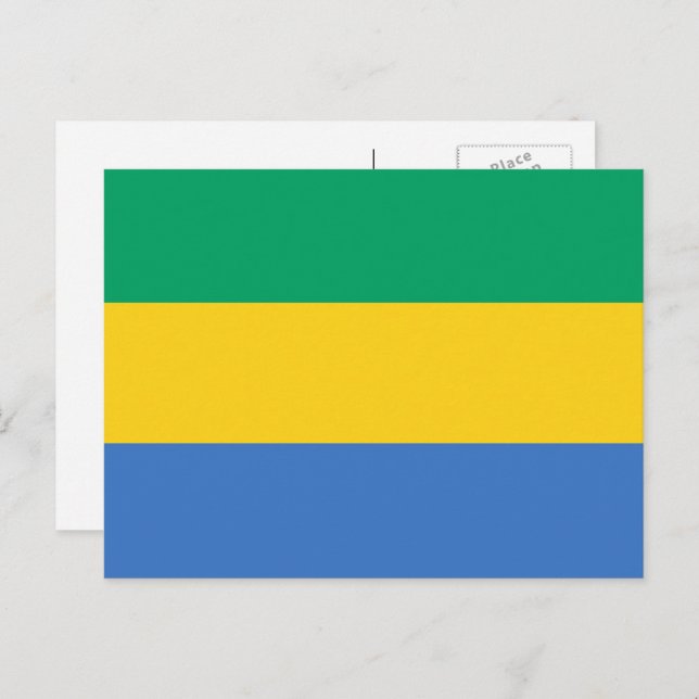 Postal Bandera gabonesa, bandera de Gabón (Anverso / Reverso)