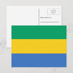 Postal Bandera gabonesa, bandera de Gabón