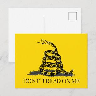Postal Bandera Gadsden Amarilla Clásica No Pises en Mí