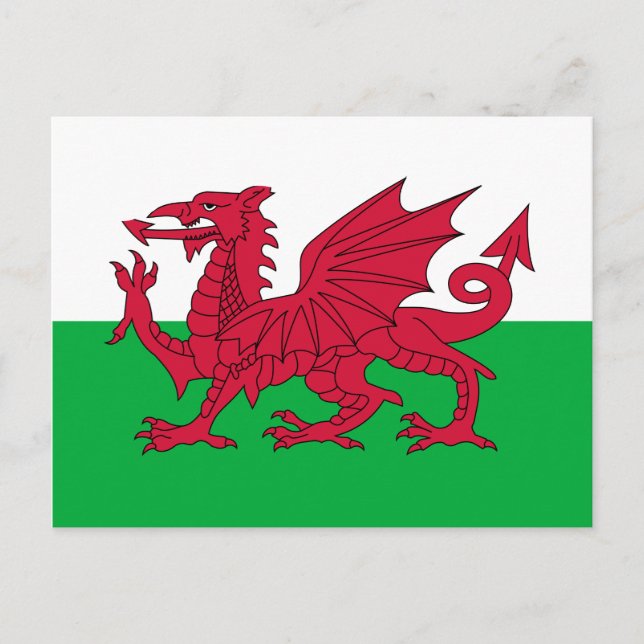 Postal Bandera galesa (Gales) (Dragón galés) (Anverso)