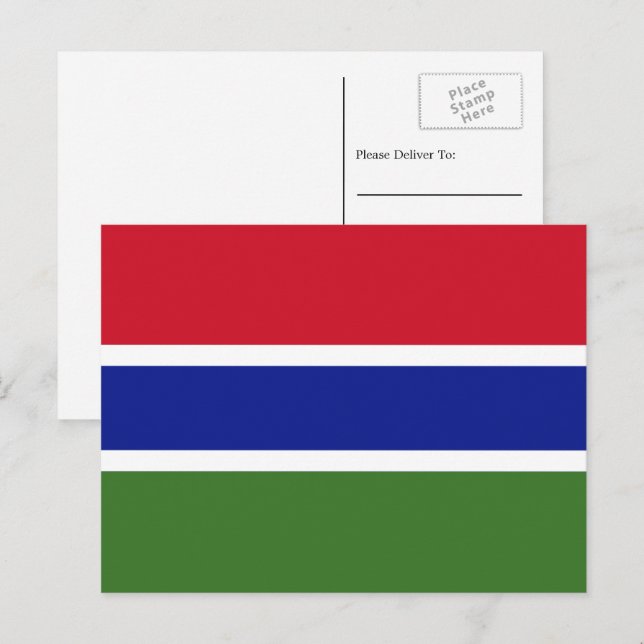 Postal Bandera gambiana, Bandera de Gambia (Anverso / Reverso)