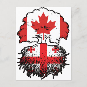 Postal Bandera georgiana canadiense de raíces de árbol en