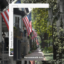 Postal Bandera georgiana de Savannah Lined E Jones St Pho