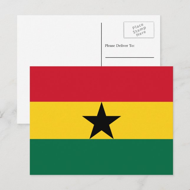 Postal Bandera ghanesa, bandera de Ghana (Anverso / Reverso)