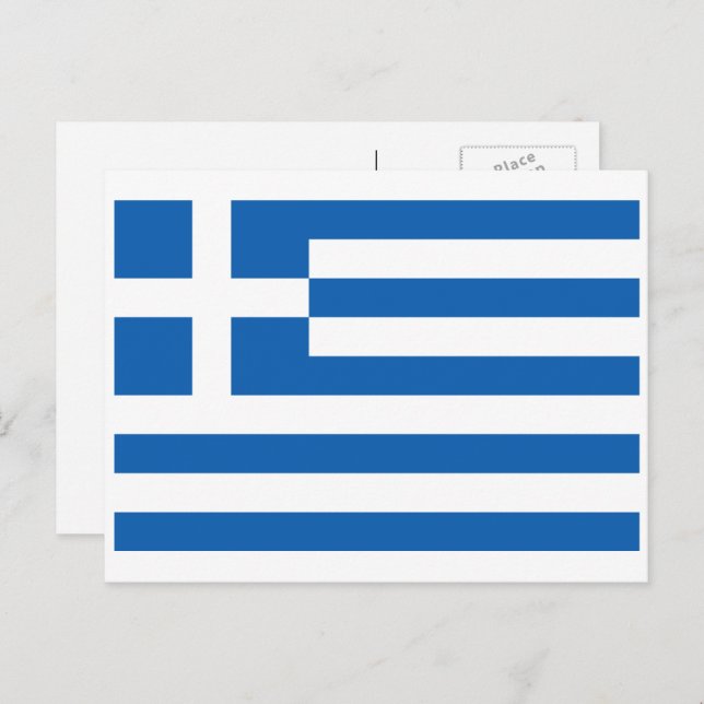 Postal Bandera griega, bandera de Grecia (Anverso / Reverso)